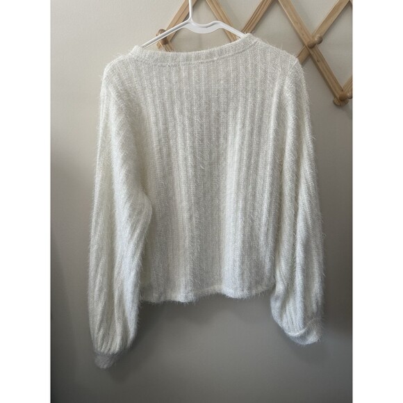altar'd state White Eyelash Sweater Size Large - Picture 3 of 4